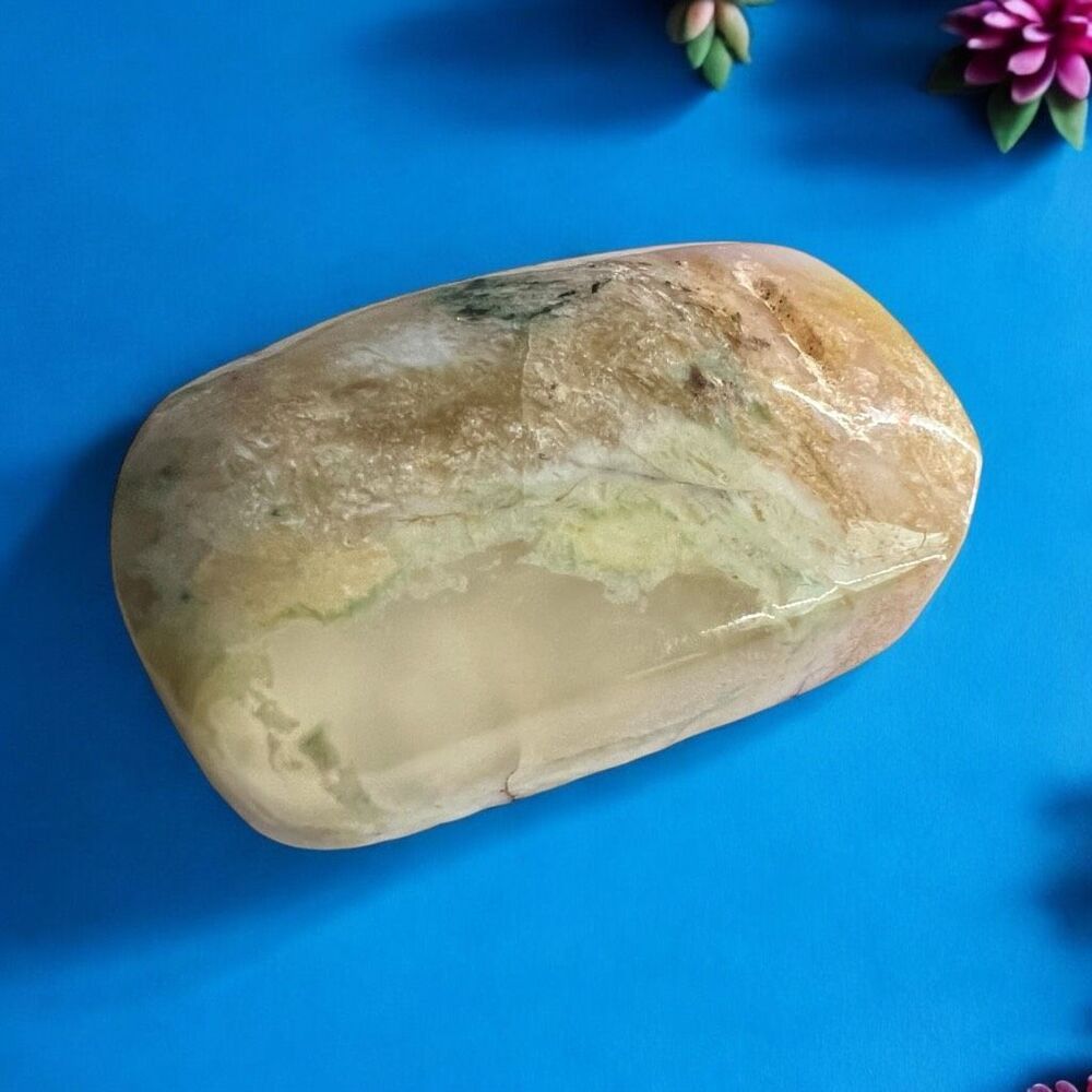 Green Flower Agate Crystal Palmstone